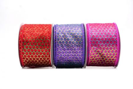 Holographic Glitter Crisscross Wired Ribbon - Holographic Glitter Crisscross Wired Ribbon